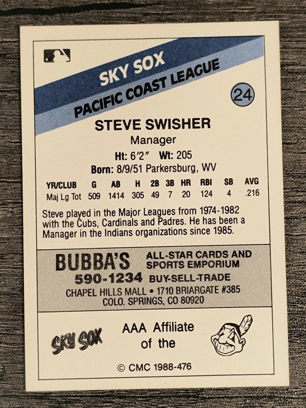 1988 Colorado Springs Sky Sox CMC #24 Steve Swisher