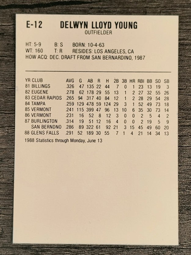 1988 Eastern League All-Stars ProCards #12 Delwyn Young