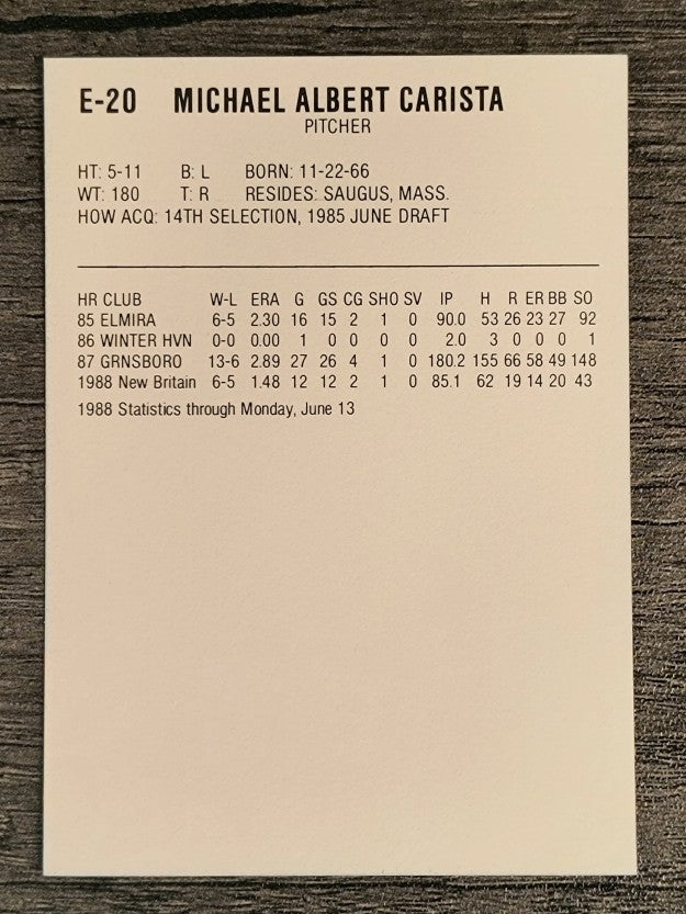 1988 Eastern League All-Stars ProCards #20 Mike Carista