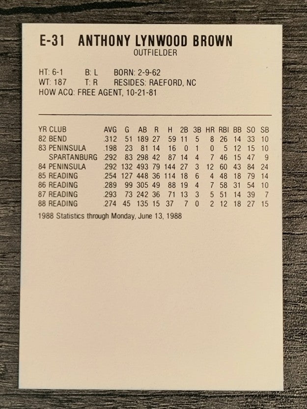 1988 Eastern League All-Stars ProCards #31 Tony Brown