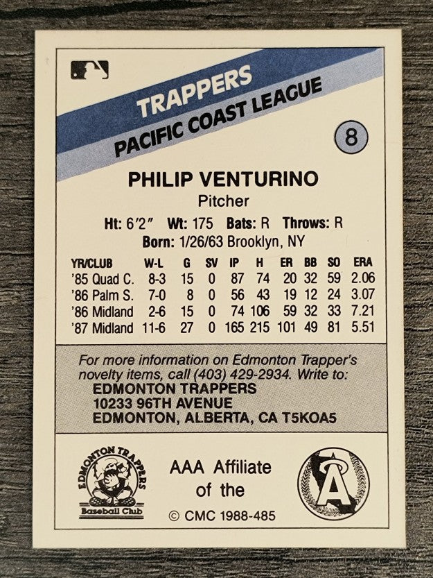 1988 Edmonton Trappers CMC #8 Philip Venturino