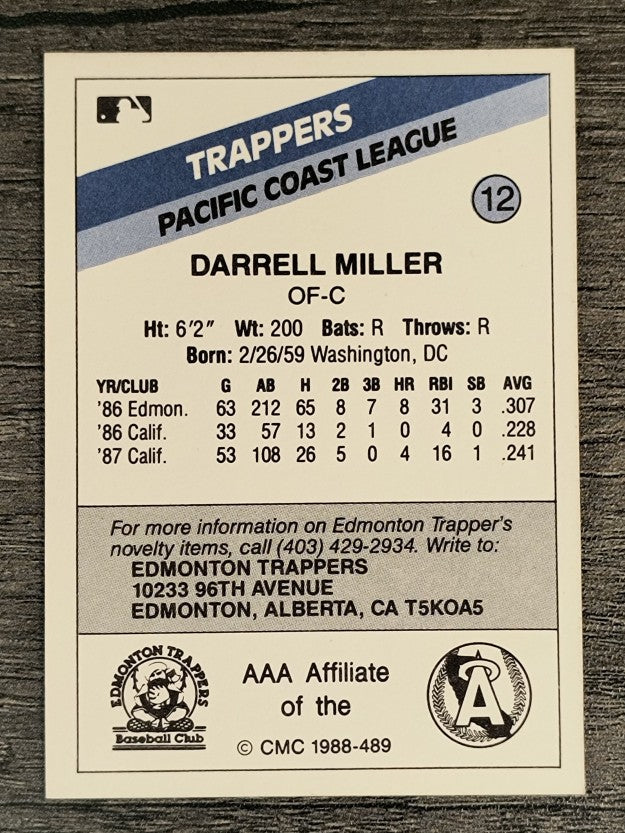 1988 Edmonton Trappers CMC #12 Darrell Miller
