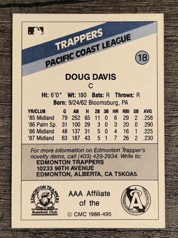 1988 Edmonton Trappers CMC #18 Doug Davis