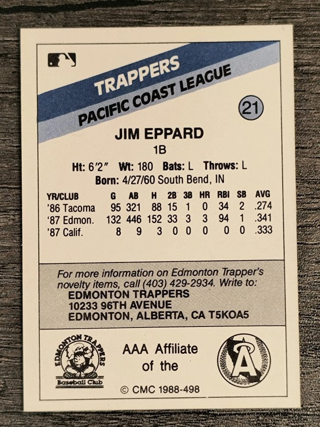 1988 Edmonton Trappers CMC #21 Jim Eppard