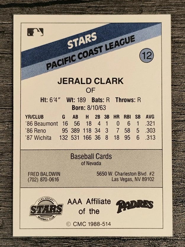 1988 Las Vegas Stars CMC #12 Jerald Clark