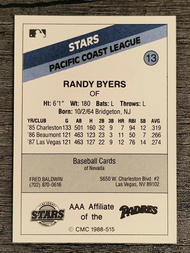 1988 Las Vegas Stars CMC #13 Randy Byers
