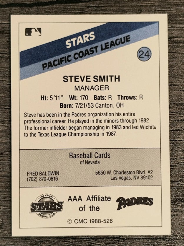 1988 Las Vegas Stars CMC #24 Steve Smith