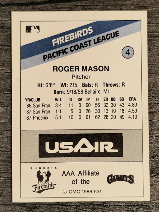 1988 Phoenix Firebirds CMC #4 Roger Mason