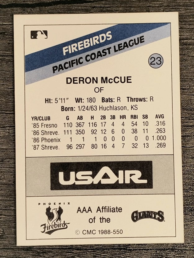 1988 Phoenix Firebirds CMC #23 Deron McCue