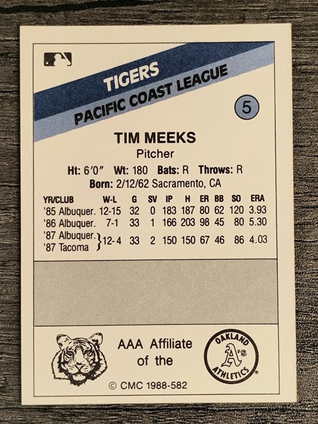 1988 Tacoma Tigers CMC #5 Tim Meeks