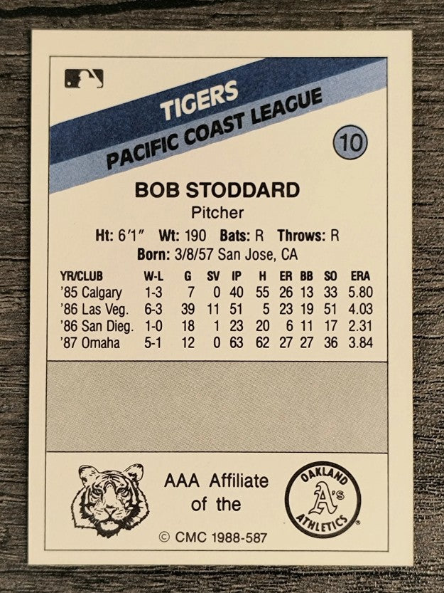 1988 Tacoma Tigers CMC #10 Bob Stoddard