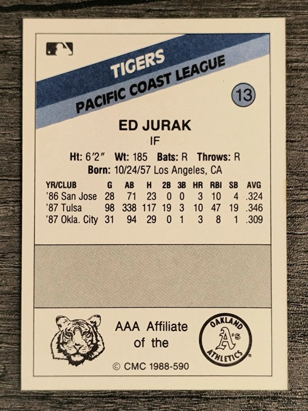 1988 Tacoma Tigers CMC #13 Ed Jurak