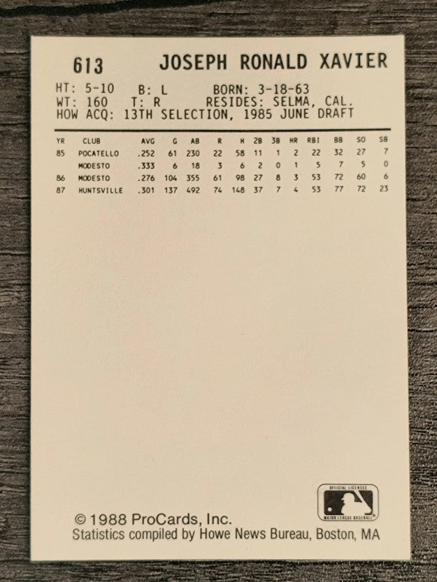 1988 Tacoma Tigers ProCards #613 Joe Xavier