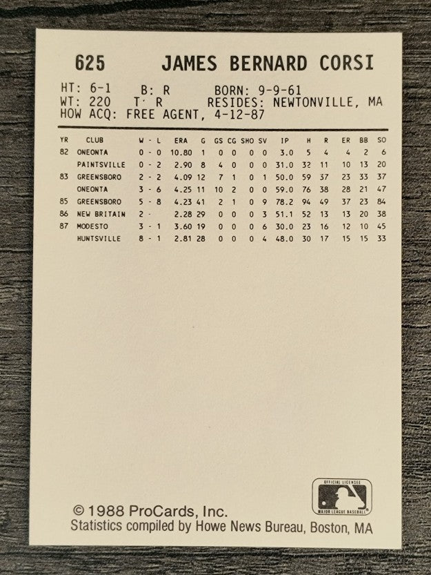 1988 Tacoma Tigers ProCards #625 Jim Corsi