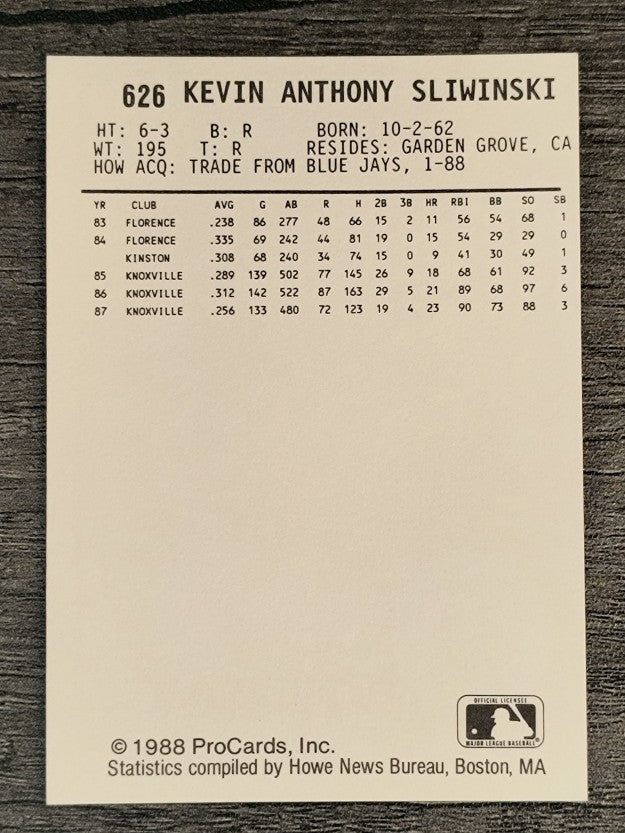 1988 Tacoma Tigers ProCards #626 Kevin Sliwinski