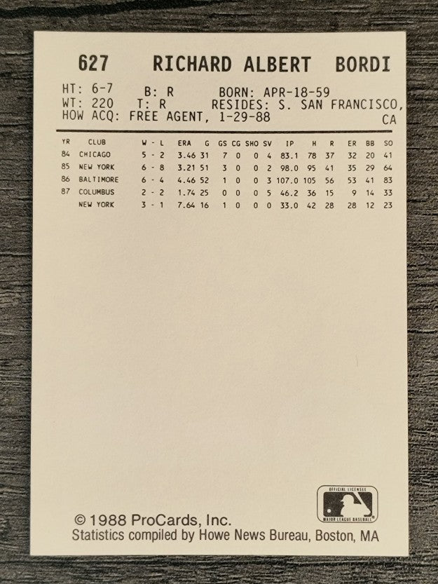 1988 Tacoma Tigers ProCards #627 Rich Bordi