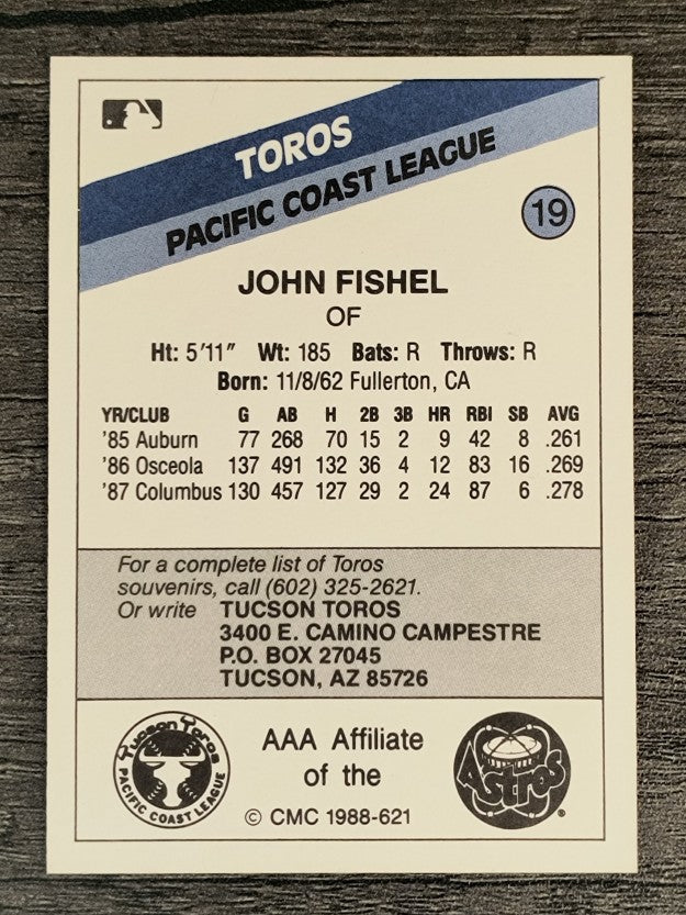1988 Tucson Toros CMC #19 John Fishel