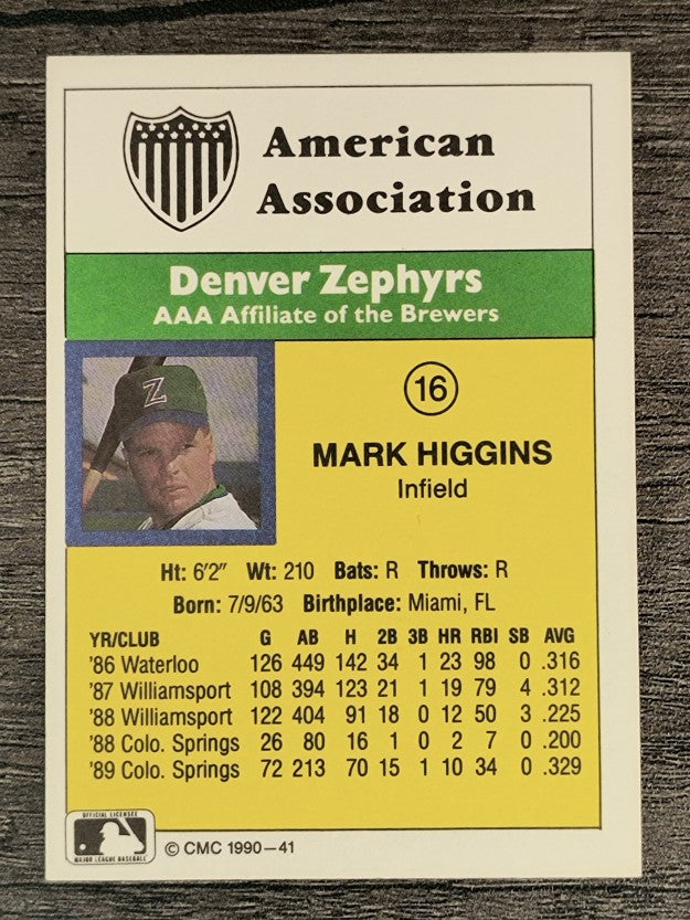 1990 CMC #41 Mark Higgins