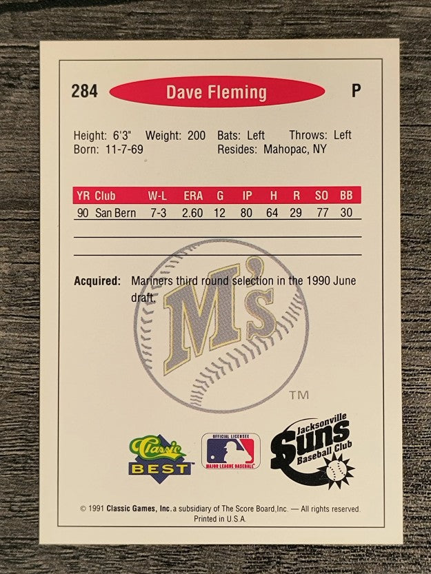 1991 Classic/Best #284 Dave Fleming
