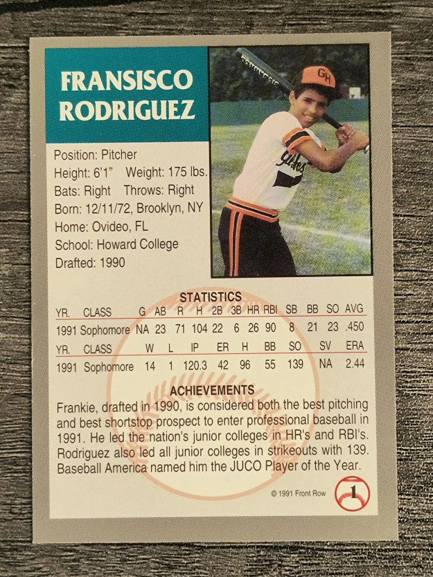 1991 Front Row Draft Picks #1 Frank Rodriguez