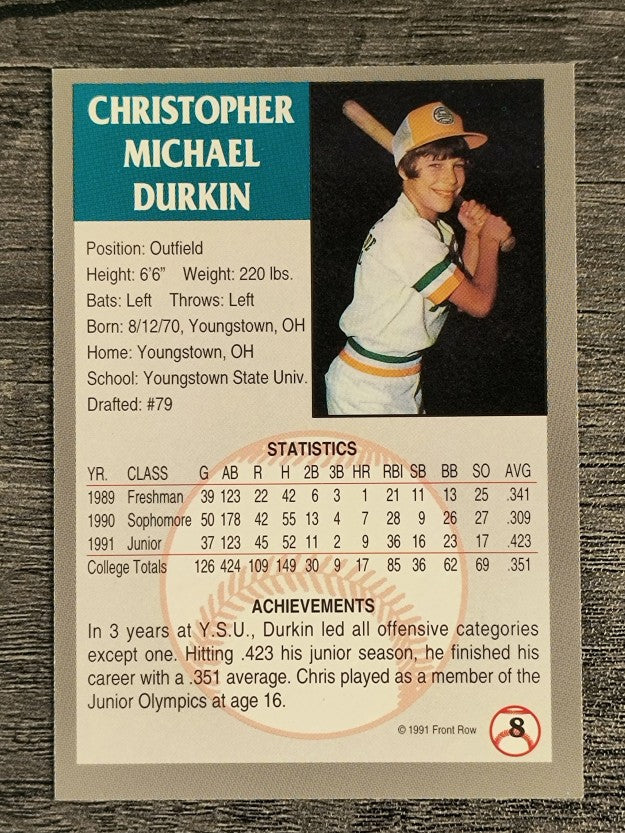 1991 Front Row Draft Picks #8 Chris Durkin