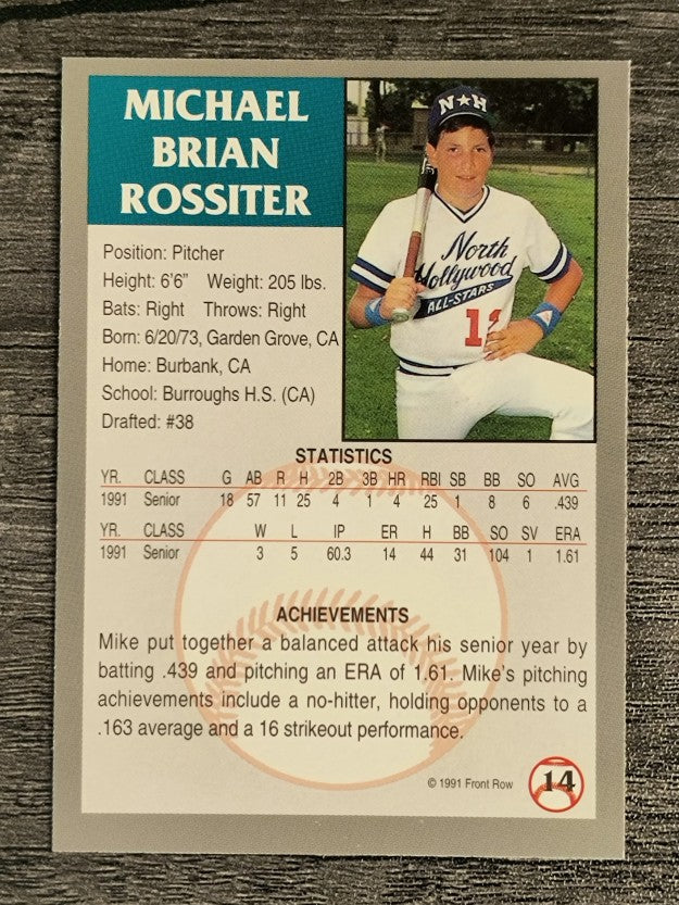 1991 Front Row Draft Picks #14 Mike Rossiter