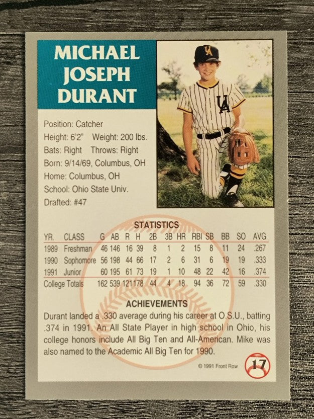 1991 Front Row Draft Picks #17 Mike Durant