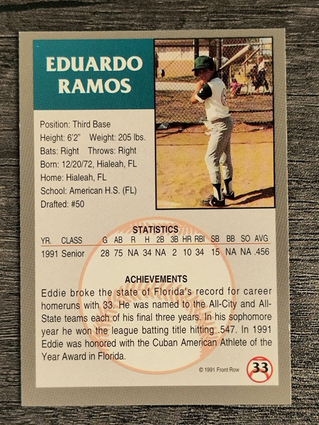 1991 Front Row Draft Picks #33 Edward Ramos