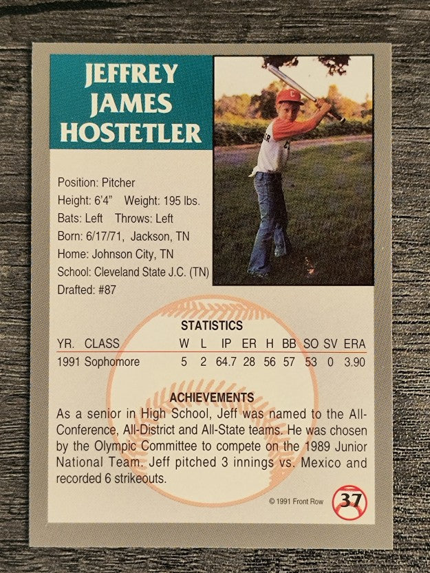 1991 Front Row Draft Picks #37 Jeff Hostetler