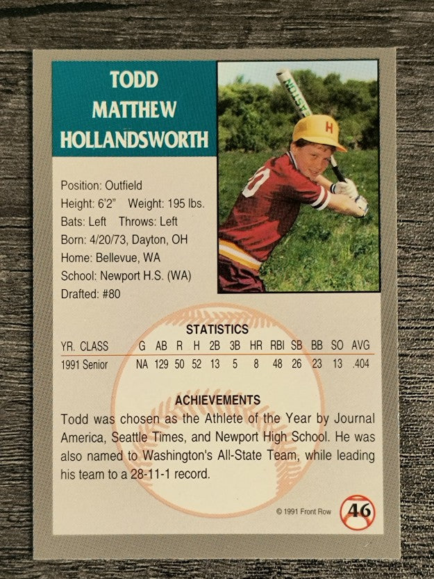 1991 Front Row Draft Picks #46 Todd Hollandsworth