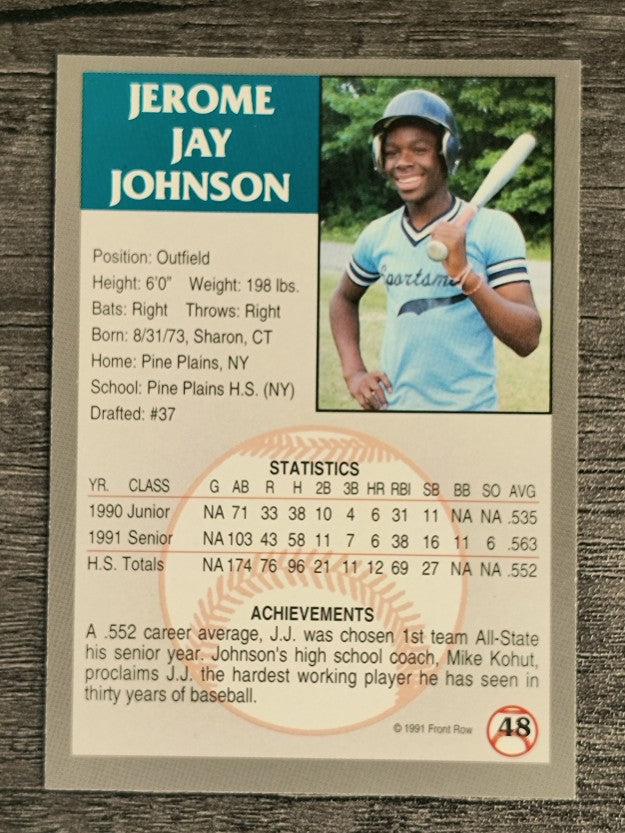 1991 Front Row Draft Picks #48 J.J. Johnson