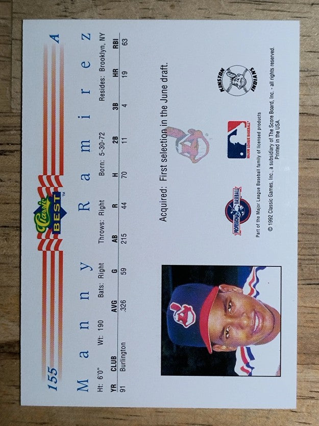 1992 Classic/Best #155 Manny Ramirez