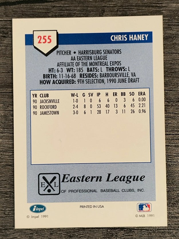 1991 Line Drive AA #255 Chris Haney