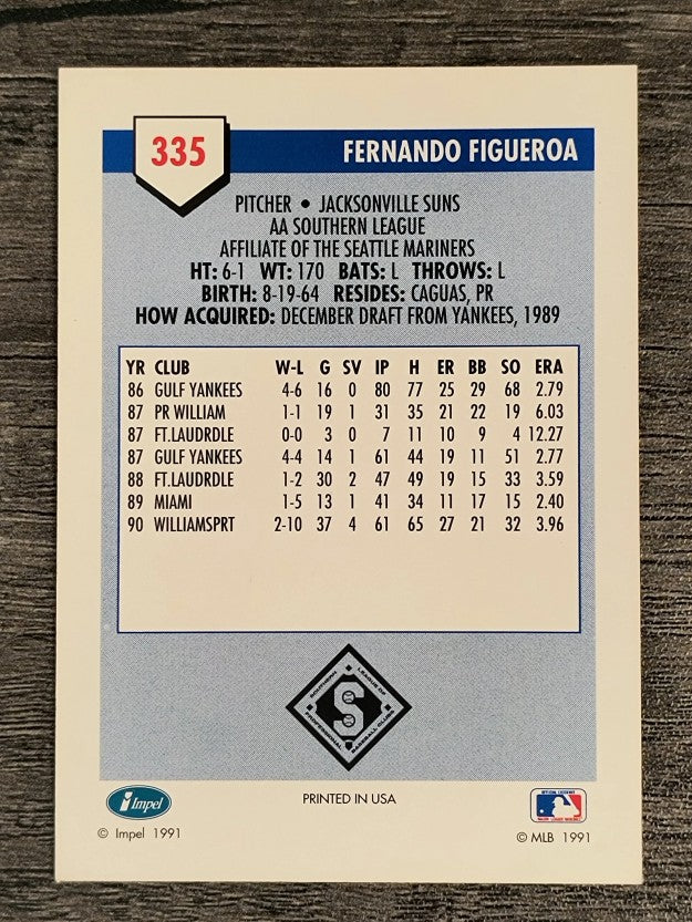 1991 Line Drive AA #335 Fernando Figueroa