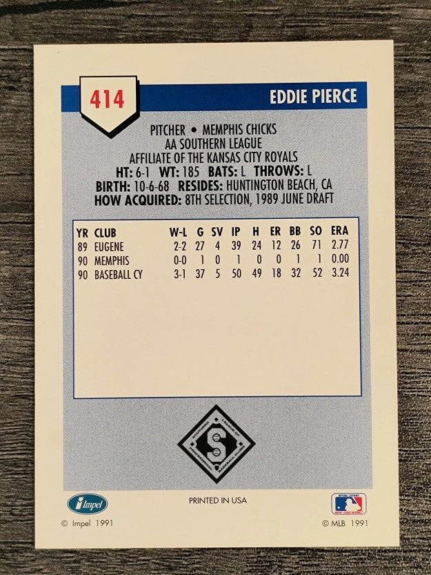 1991 Line Drive AA #414 Eddie Pierce