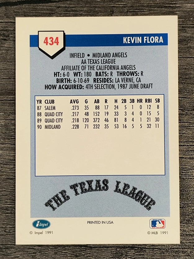 1991 Line Drive AA #434 Kevin Flora