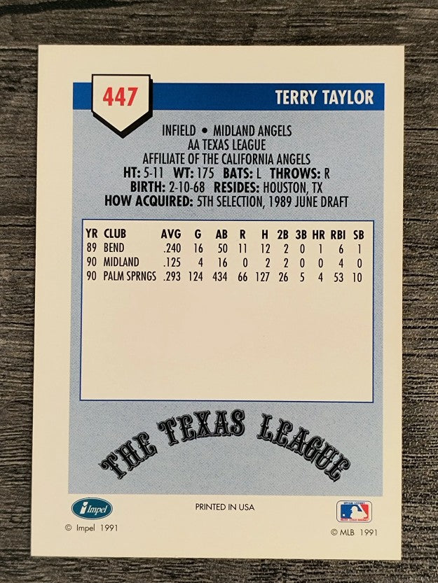1991 Line Drive AA #447 Terry Taylor