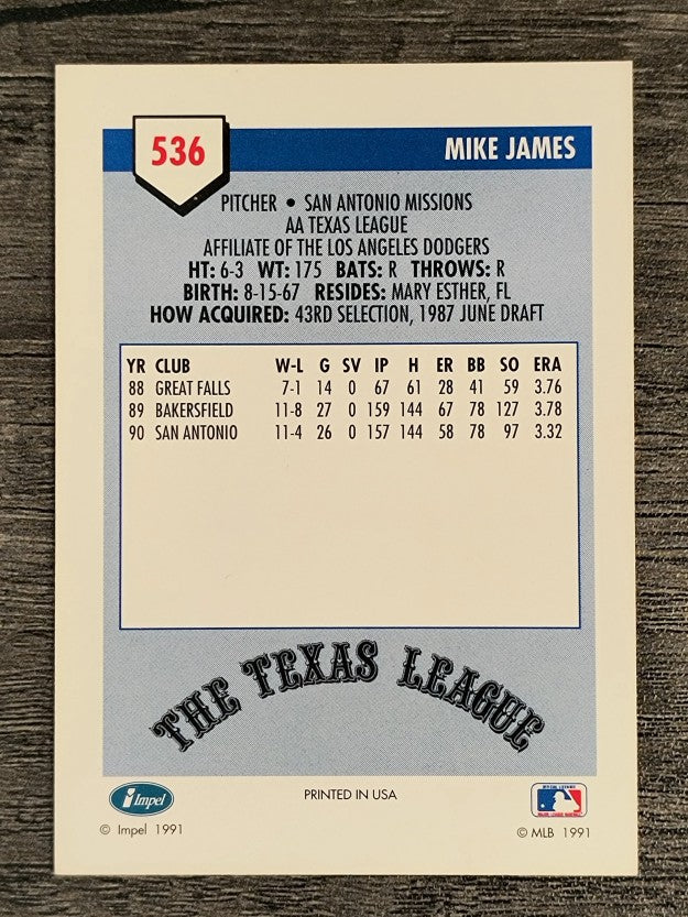1991 Line Drive AA #536 Mike James