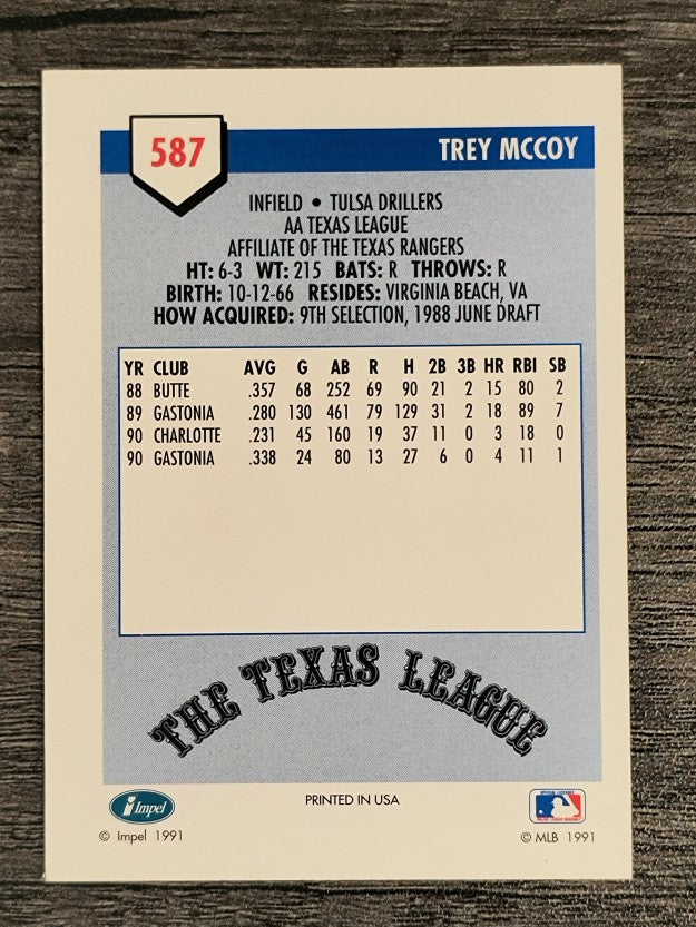1991 Line Drive AA #587 Trey McCoy