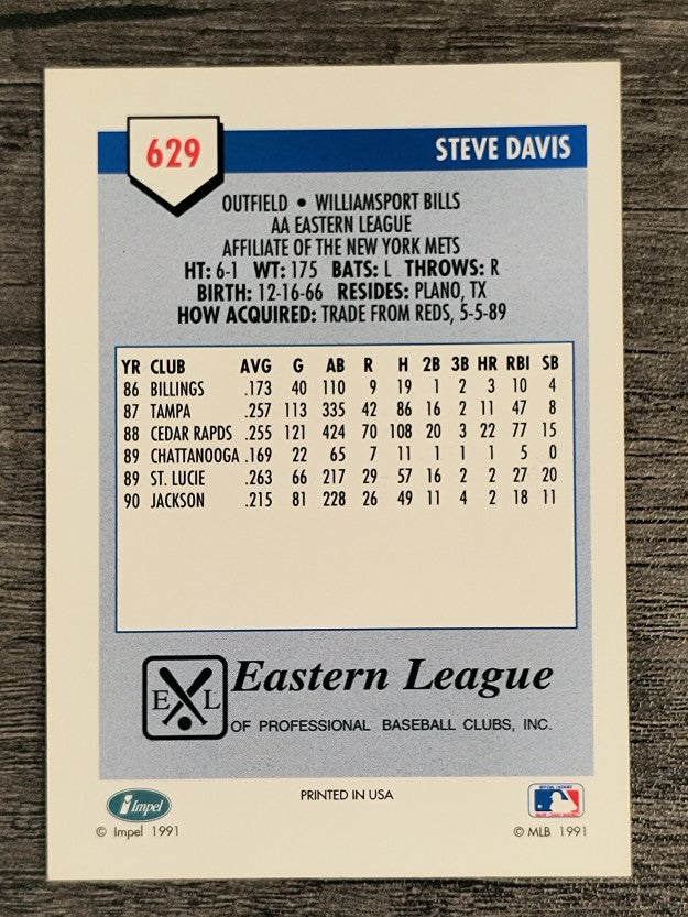 1991 Line Drive AA #629 Steve Davis