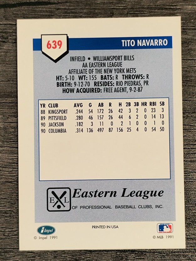 1991 Line Drive AA #639 Tito Navarro