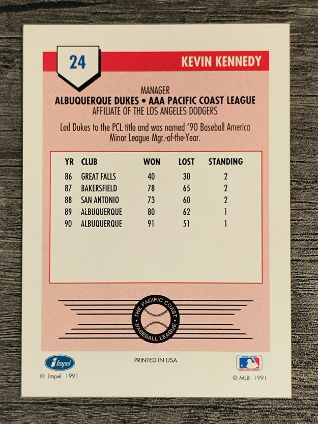 1991 Line Drive AAA #24 Kevin Kennedy MG