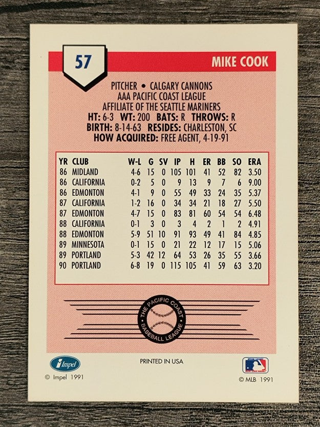 1991 Line Drive AAA #57 Mike Cook