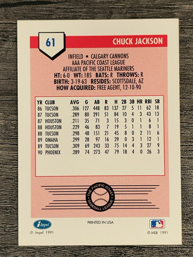 1991 Line Drive AAA #61 Chuck Jackson