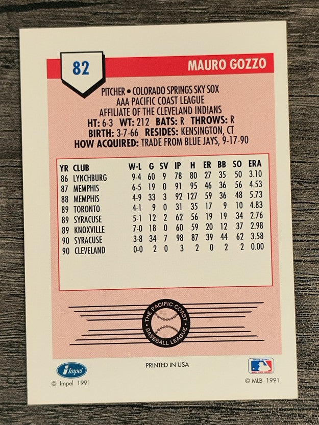 1991 Line Drive AAA #82 Mauro Gozzo