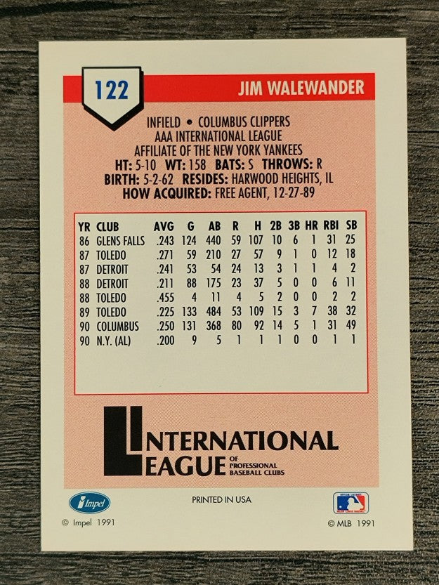 1991 Line Drive AAA #122 Jim Walewander