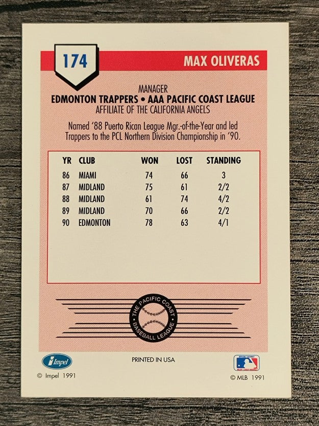 1991 Line Drive AAA #174 Max Oliveras MG