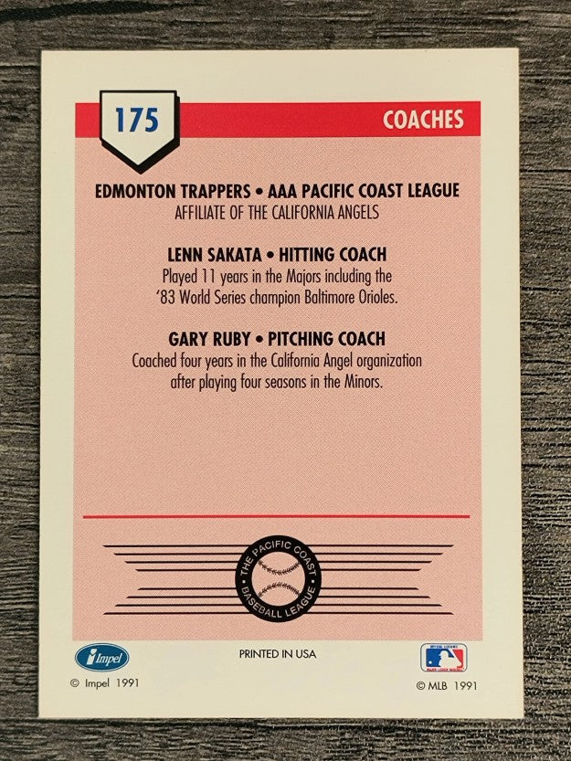 1991 Line Drive AAA #175 Coaches/Lenn Sakata/Gary Ruby