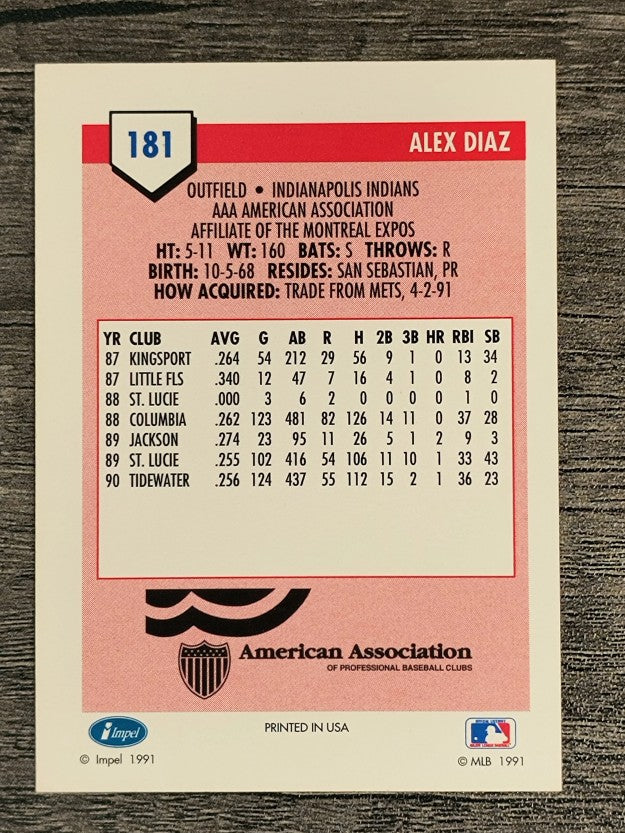 1991 Line Drive AAA #181 Alex Diaz