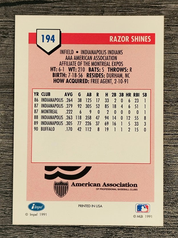 1991 Line Drive AAA #194 Razor Shines